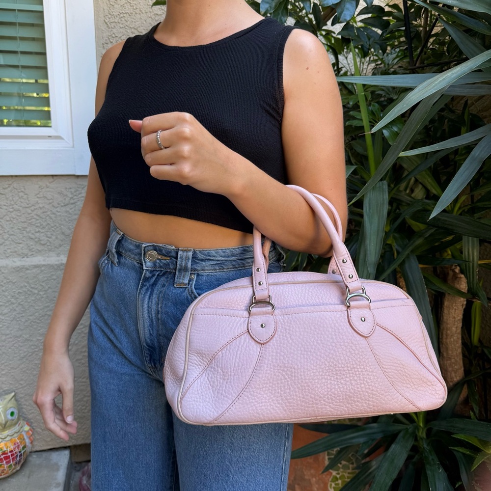 Vintage Y2K Baby Pink Cole Haan Pebble Leather Handbag